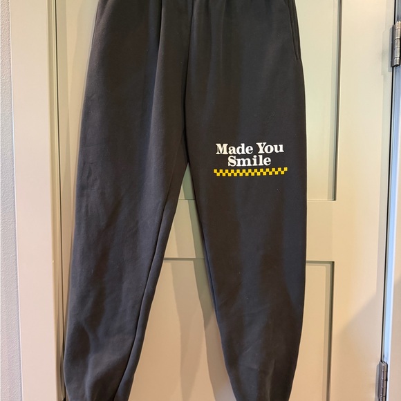 The Mayfair Group “Made You Smile” Sweatpants! size S/M women’s! Black. - Picture 3 of 11